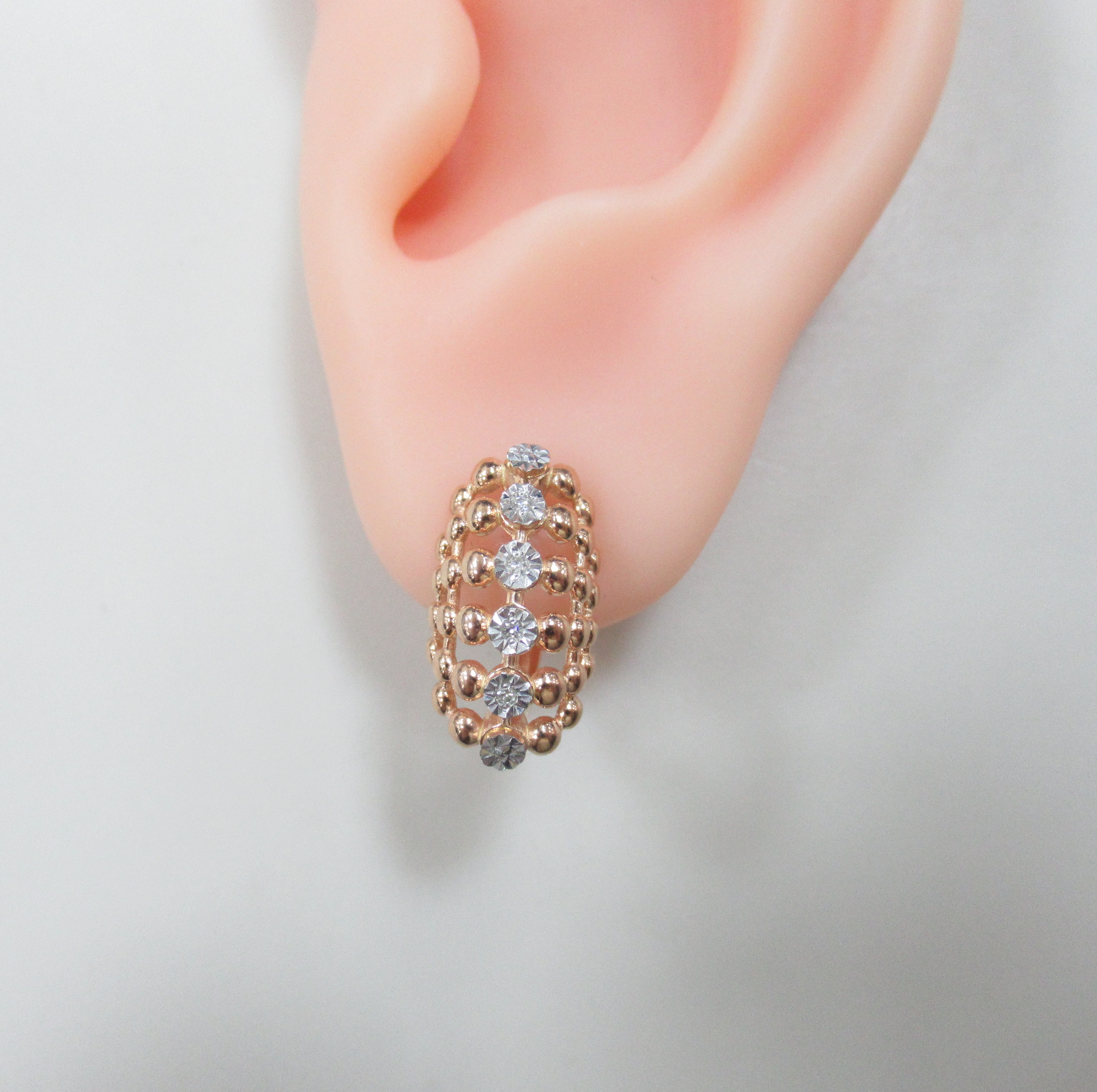 Серебряные серьги с бриллиантами